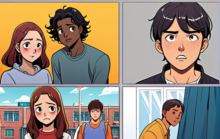 **Prompt:** A webtoon artist's portfolio, not just showing illustrations, but immersing the viewer in a unique, emotional story. Focus on a dynamic panel layout, a character bursting with personality and emotion, and a background that subtly enhances the narrative's mood. The portfolio pieces feel like a short, impactful webtoon, conveying the artist's distinct worldview and emotional storytelling ability. Vibrant colors, clean lines, expressive character design, cinematic composition.