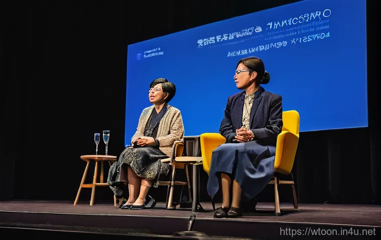 웹툰작가가 참여한 국내외 공모전 - **Prompt 2: Professional Webtoon Feedback Session**
    A diverse group of professionals, including ...